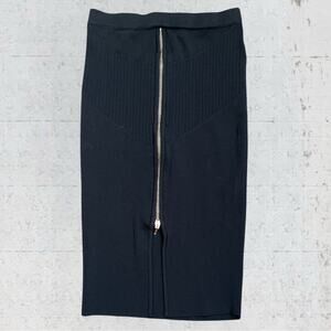 Nude Knit Black Zippered Women's Pencil Skirt Size Small Office Siren